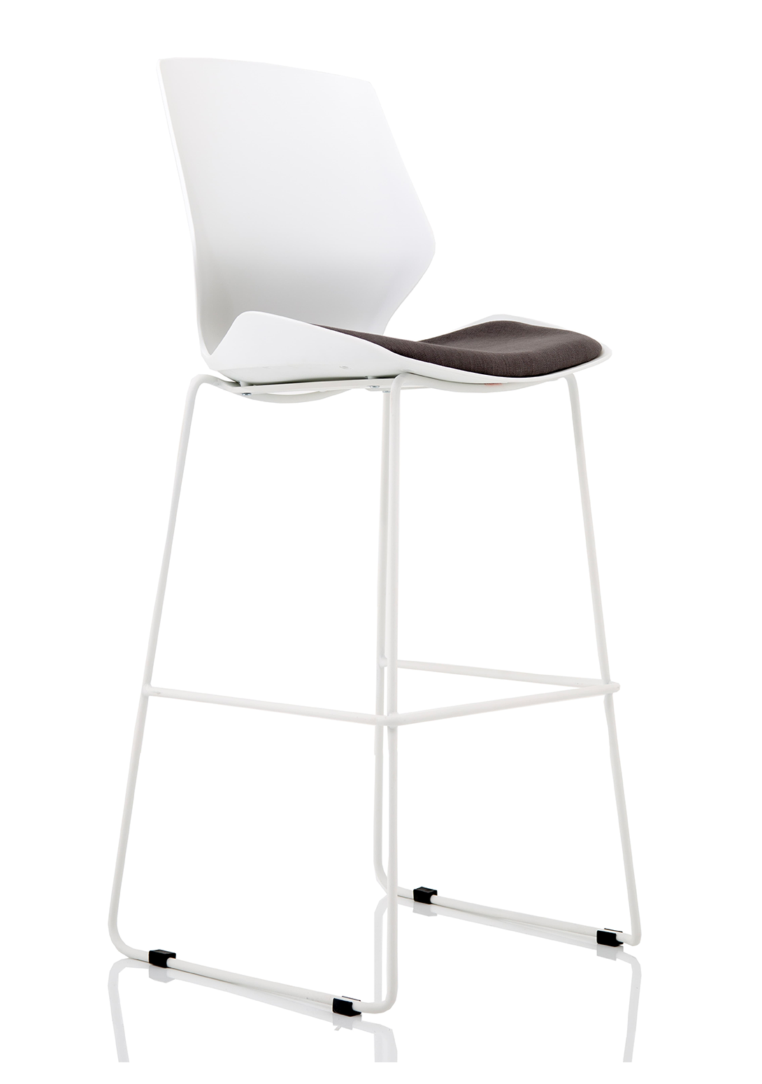 Florence White Frame Fabric Seat High Stool Chair