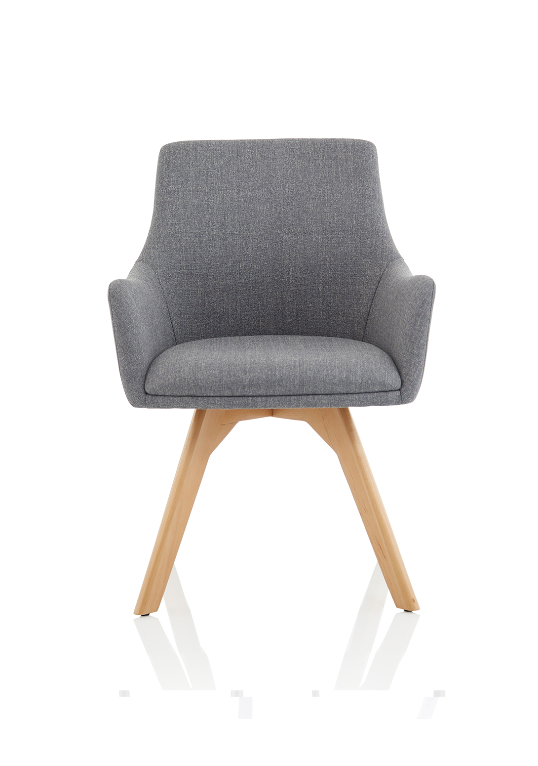 Carmen Grey Fabric Wooden Leg Visitor Chair