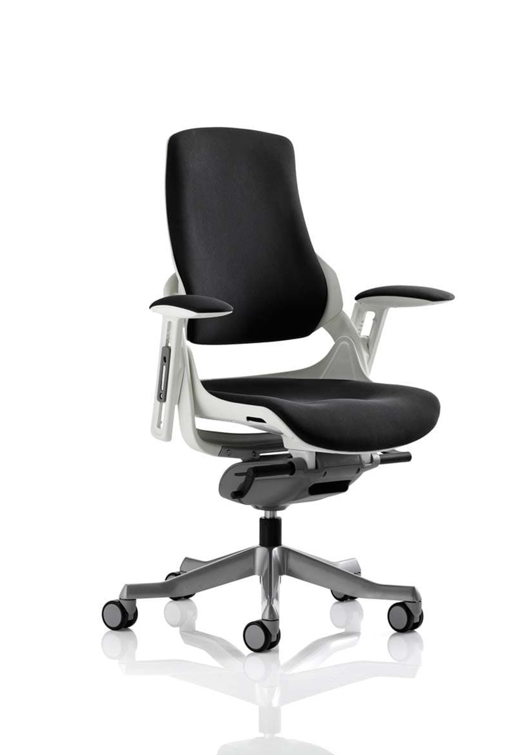 Zure High Back White Shell Executive Office Chair with Arms