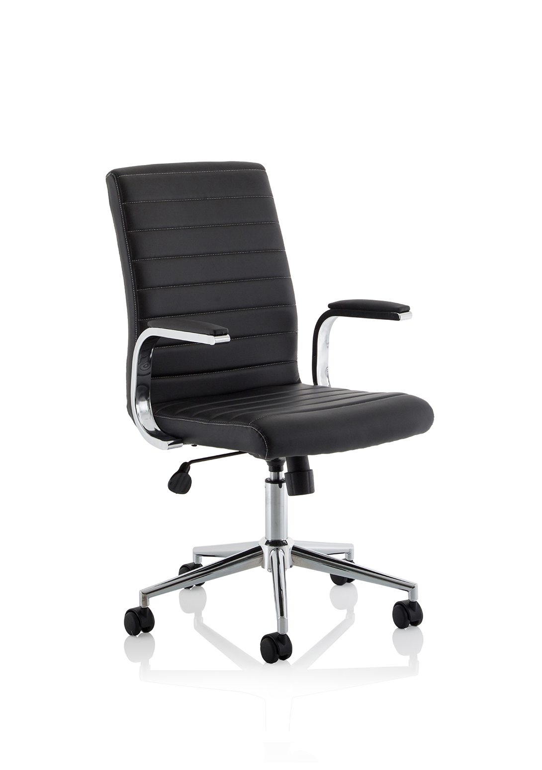 Ezra Medium Back Leather Executive Office Chair with Arms