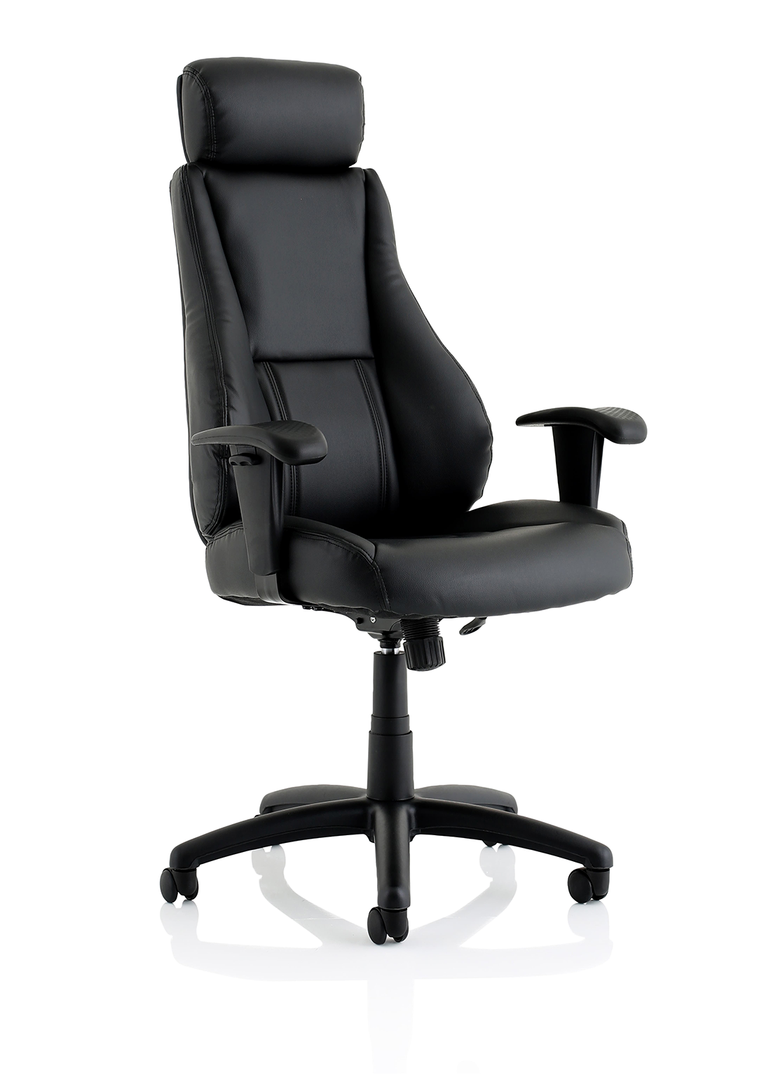 Winsor Medium Back Executive Black Leather Office Chair with Arms