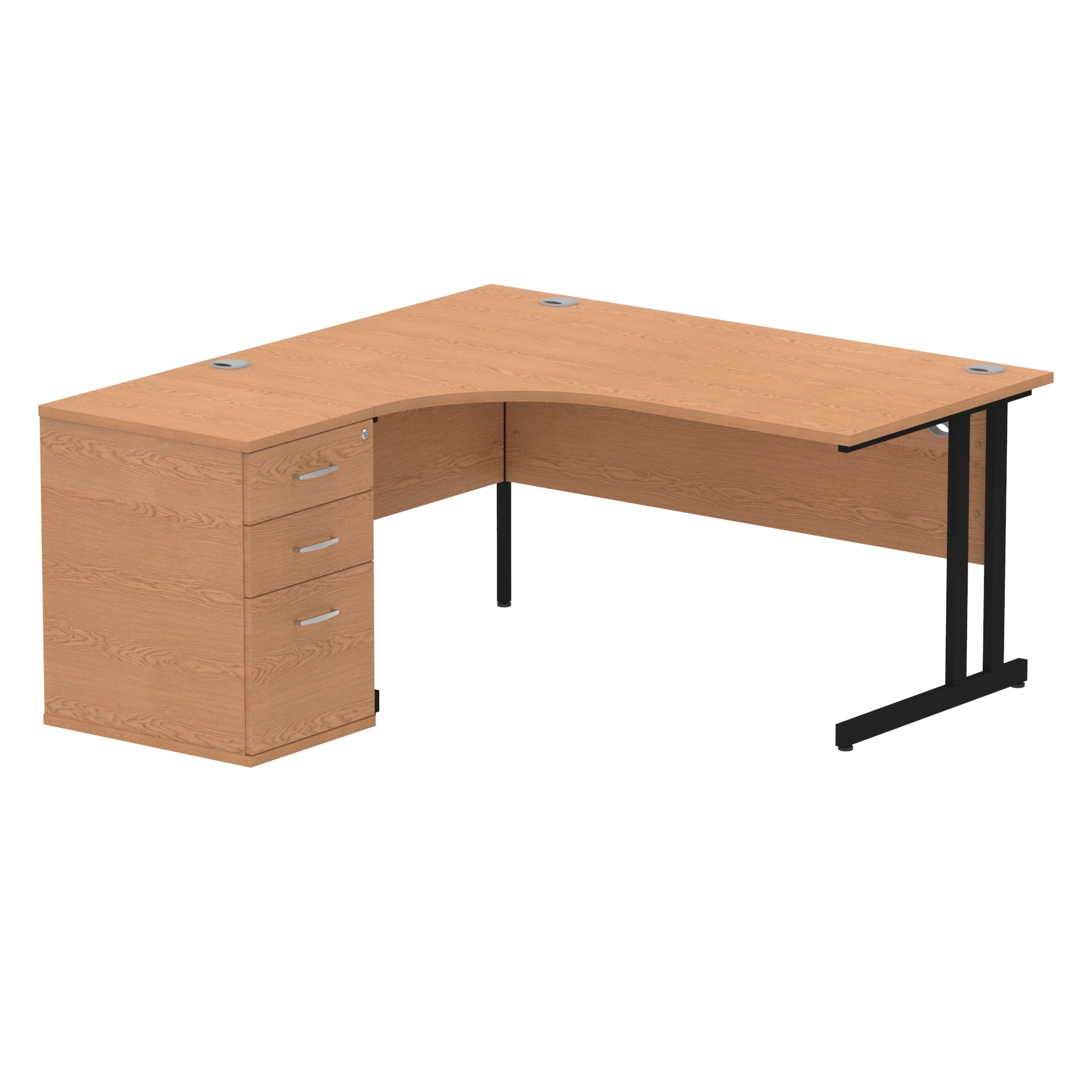 Impulse 1600mm Cantilever Left Crescent Desk Workstation