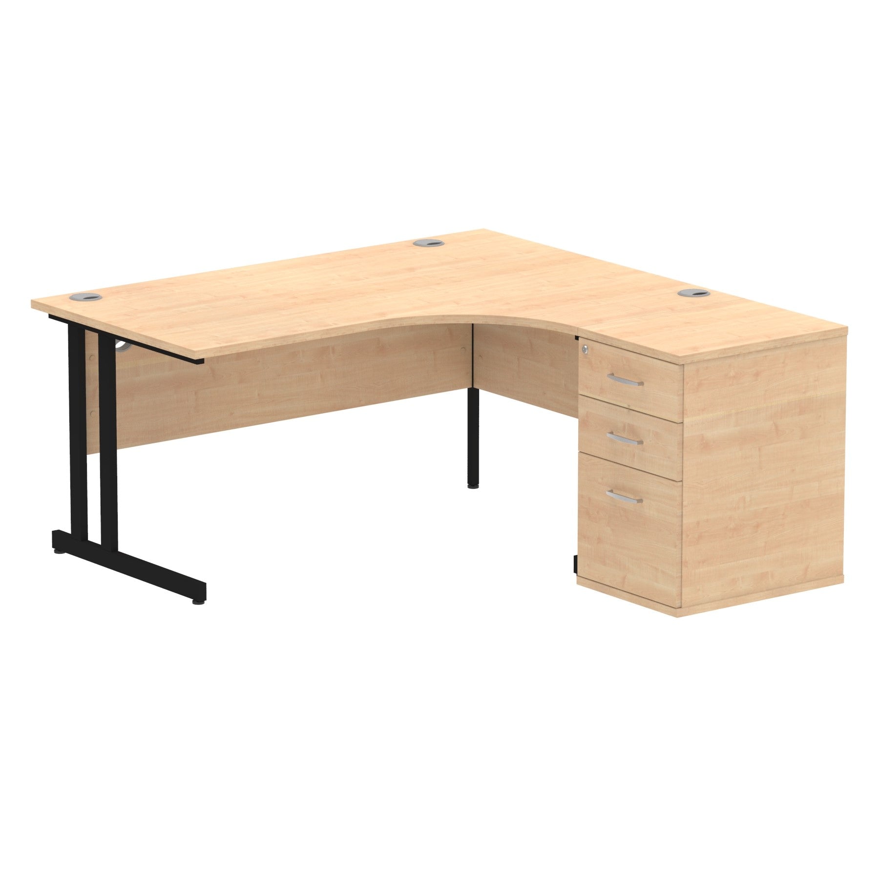 Impulse 1600mm Cantilever Right Crescent Desk Workstation