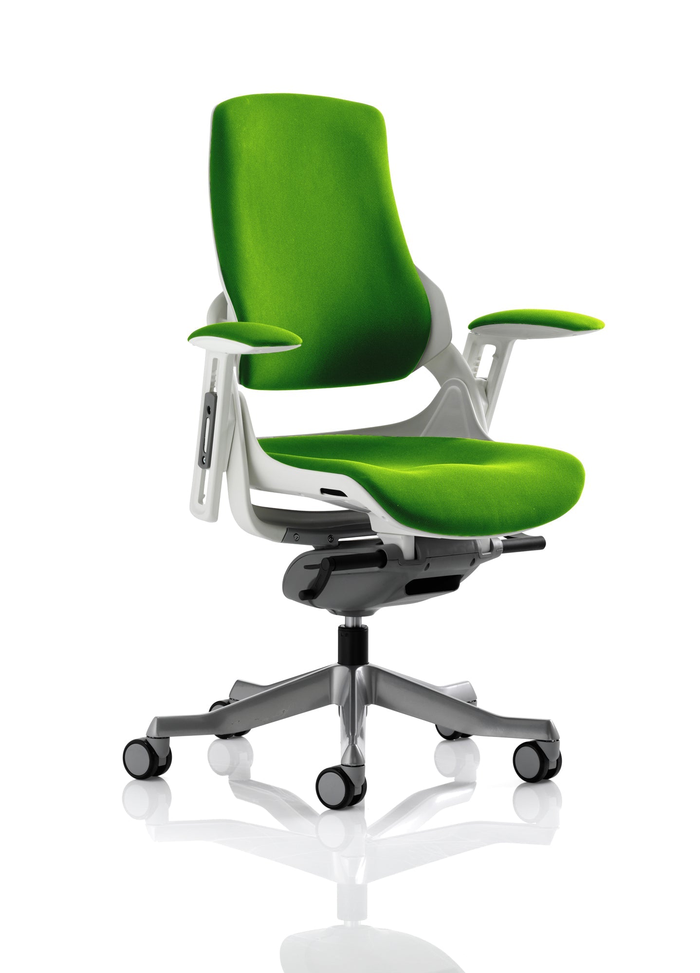 Zure High Back White Shell Executive Office Chair with Arms