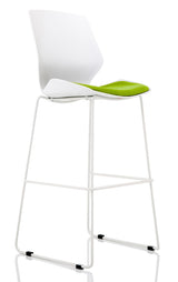 Florence White Frame Fabric Seat High Stool Chair