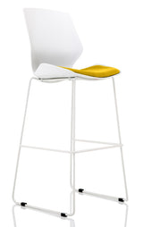 Florence White Frame Fabric Seat High Stool Chair