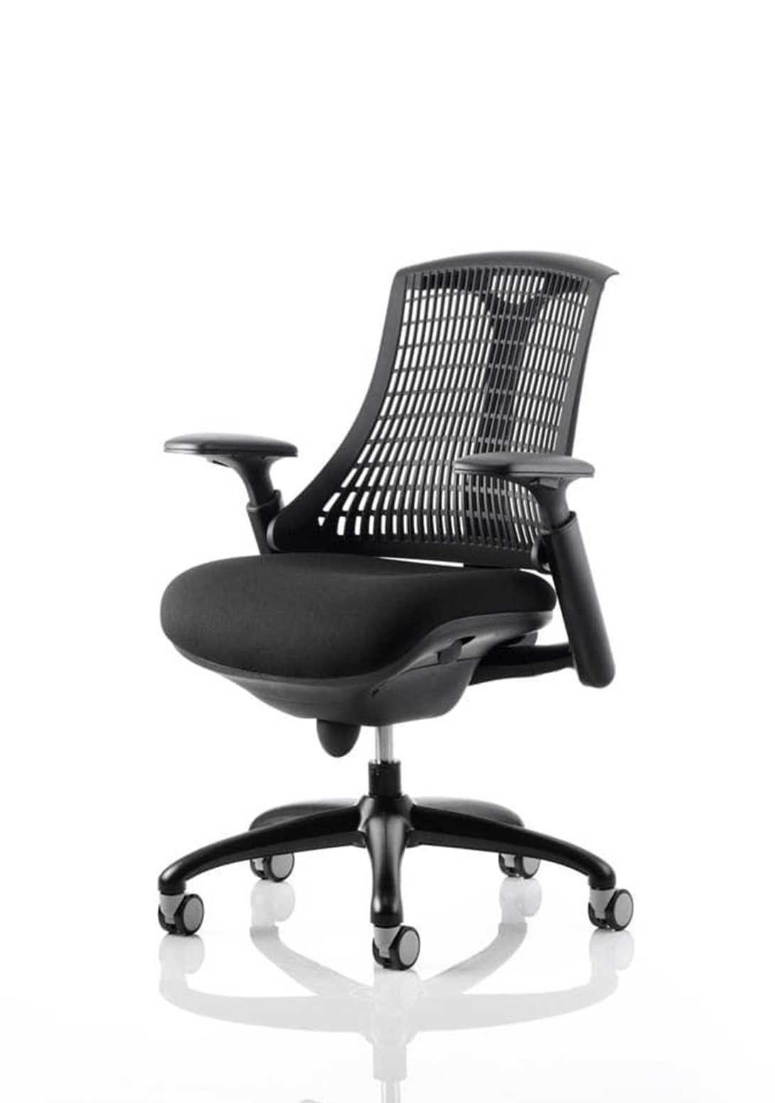 Flex Medium Back Black Frame Task Operator Office Chair with Arms