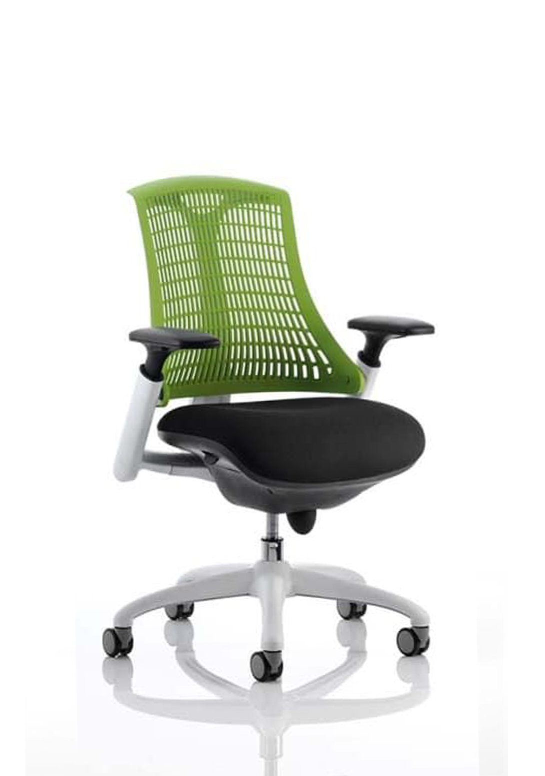 Flex Medium Back White Frame Task Operator Office Chair with Arms