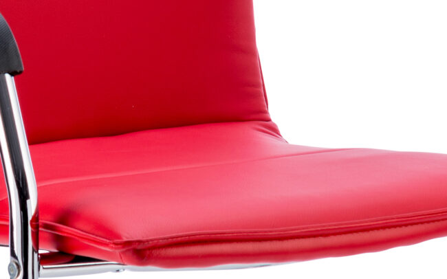 echo medium back leather cantilever visitor chair with arms