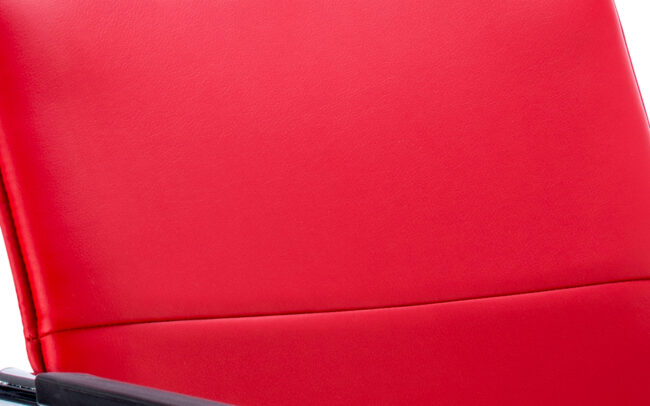 echo medium back leather cantilever visitor chair with arms