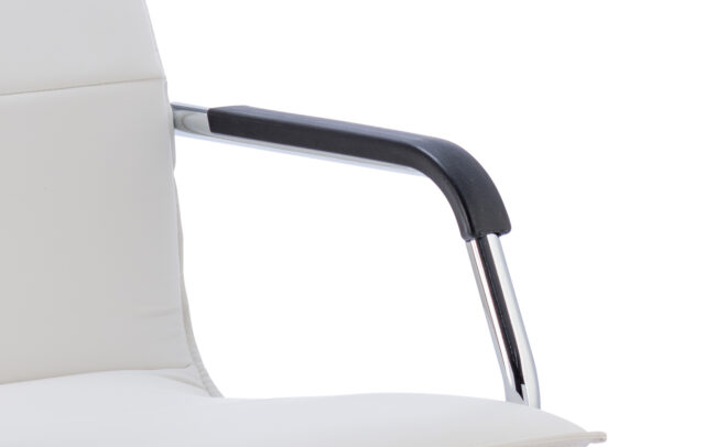 echo medium back leather cantilever visitor chair with arms