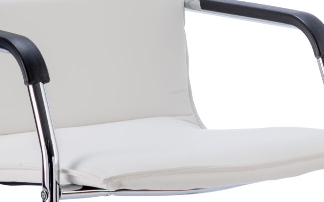 echo medium back leather cantilever visitor chair with arms