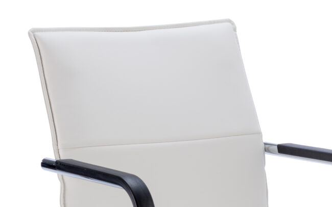 echo medium back leather cantilever visitor chair with arms