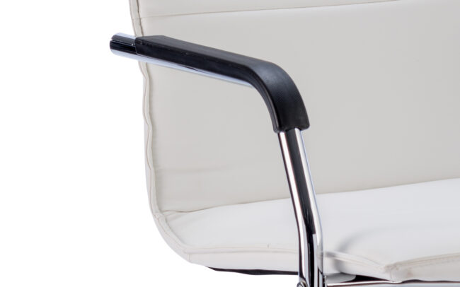echo medium back leather cantilever visitor chair with arms
