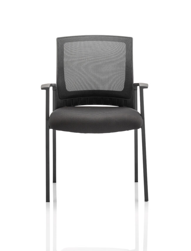 metro medium mesh back stacking visitor chair with arms