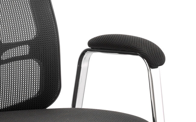 portland medium mesh back (straight leg) visitor chair with arms