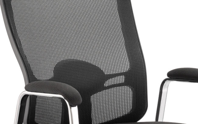 portland medium mesh back (straight leg) visitor chair with arms