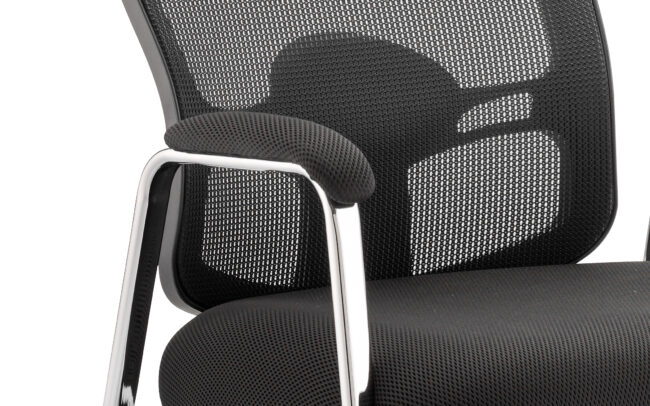 portland medium mesh back (straight leg) visitor chair with arms