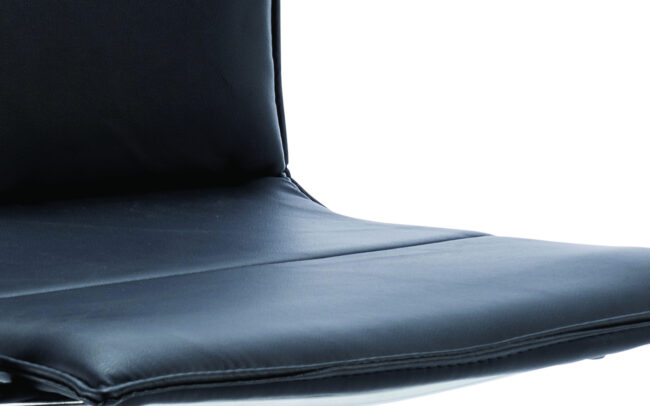 echo medium back leather cantilever visitor chair with arms