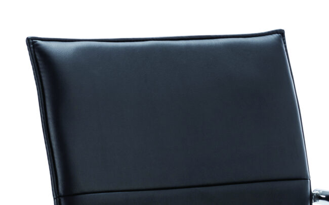 echo medium back leather cantilever visitor chair with arms