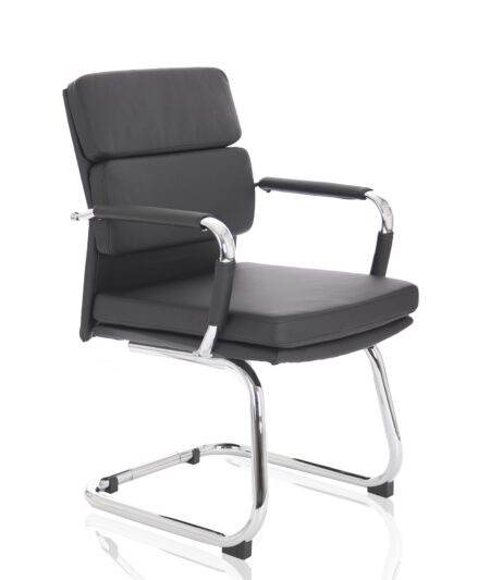 advocate medium back leather visitor office chair with arms