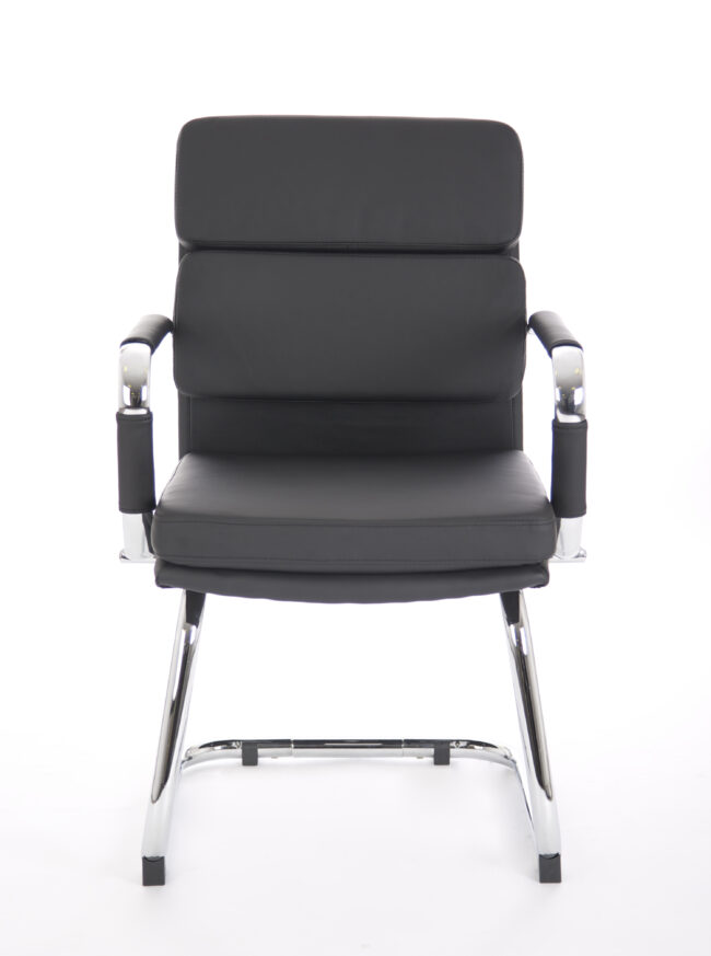 advocate medium back leather visitor office chair with arms