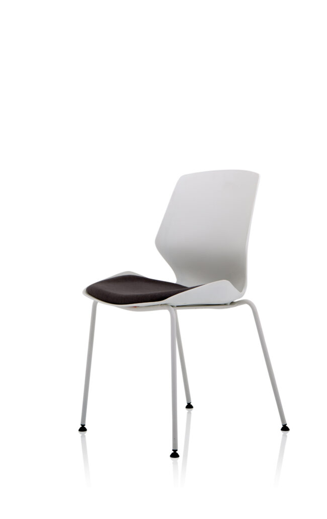 florence white frame fabric seat visitor chair
