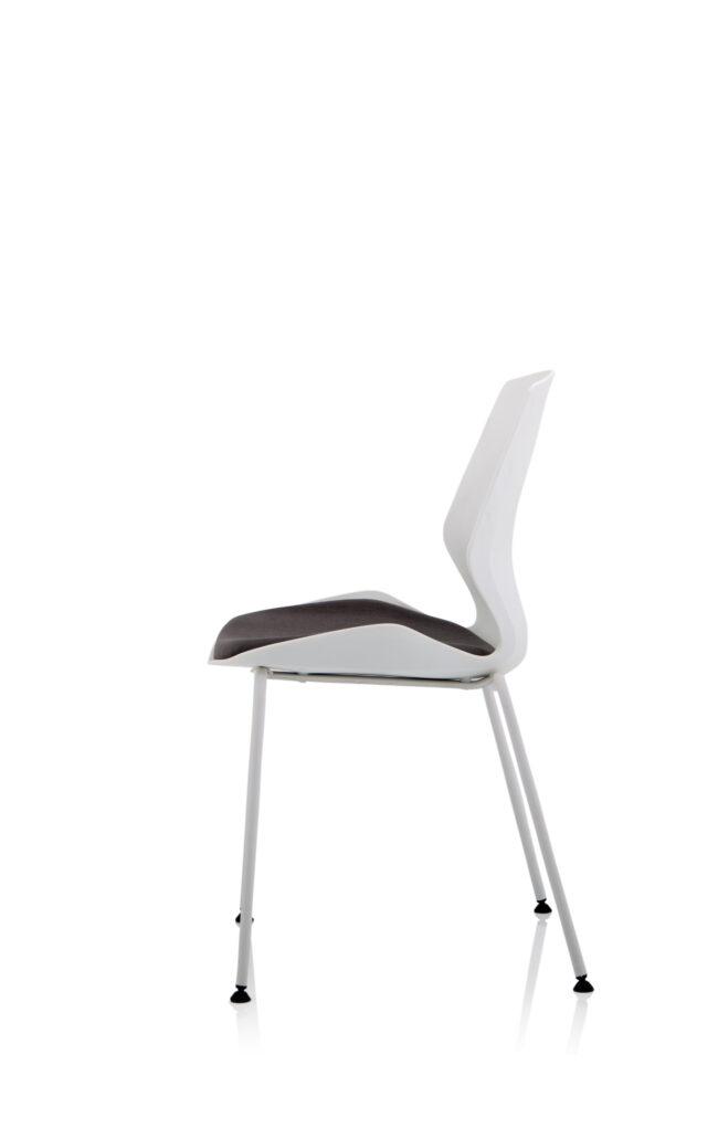 florence white frame fabric seat visitor chair