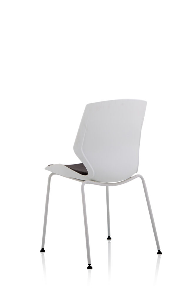 florence white frame fabric seat visitor chair