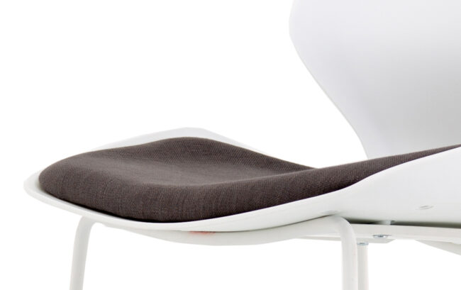 florence white frame fabric seat high stool chair