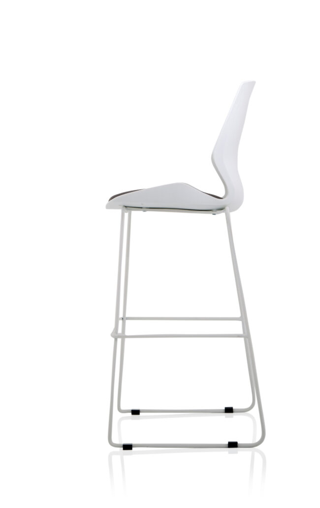 florence white frame fabric seat high stool chair