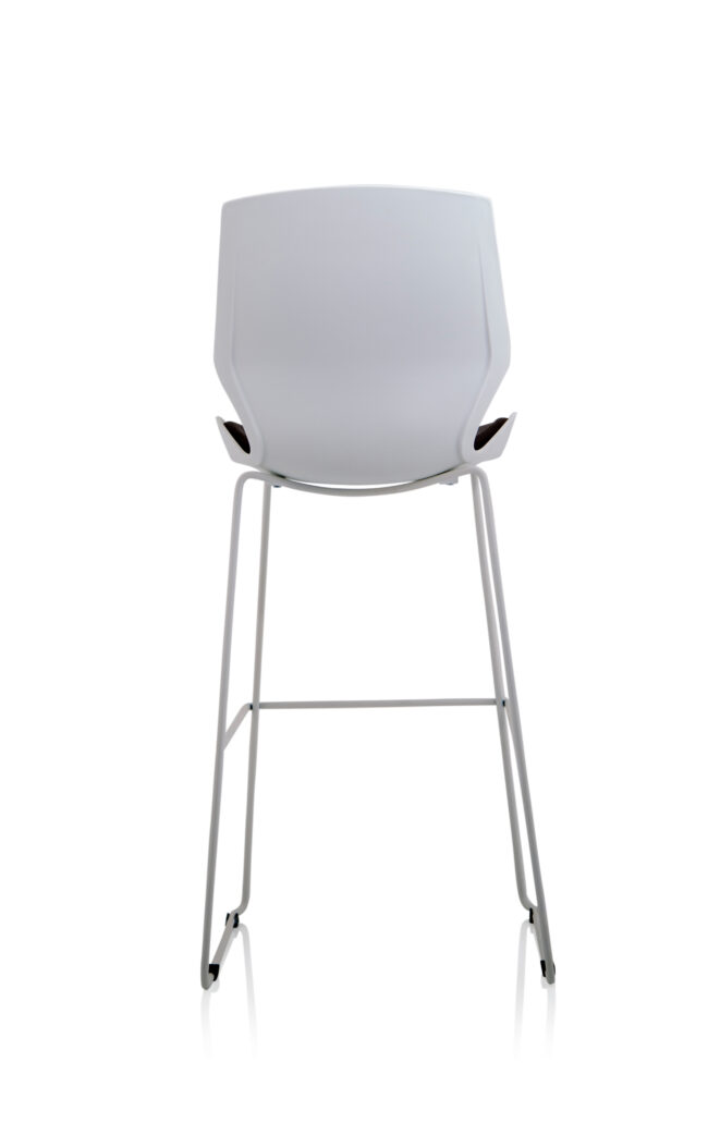 florence white frame fabric seat high stool chair