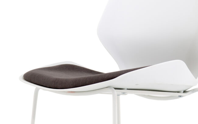 florence white frame fabric seat high stool chair