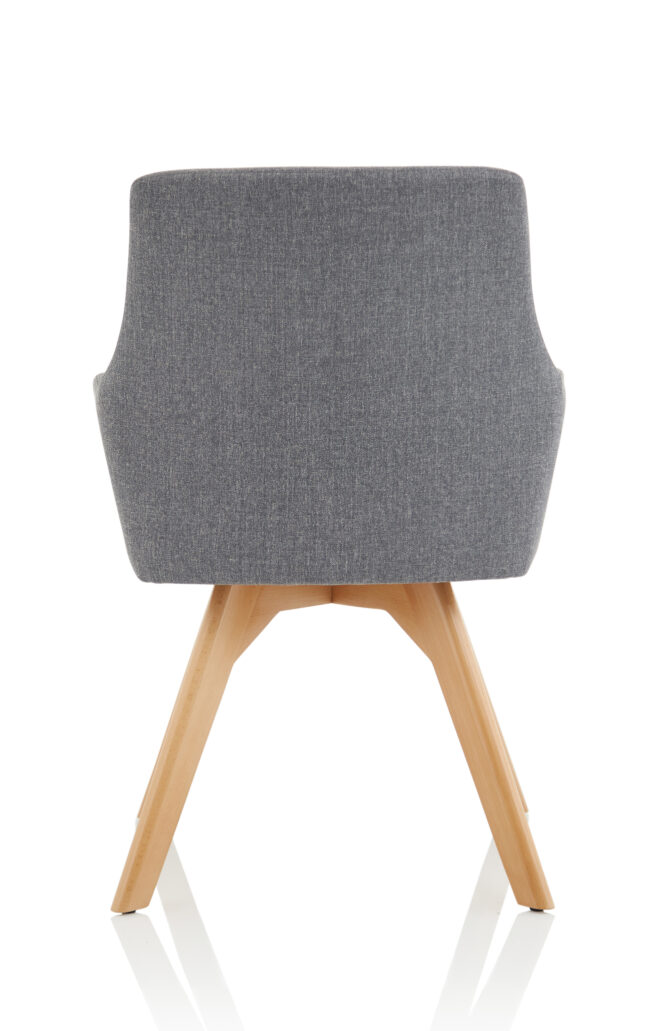carmen grey fabric wooden leg visitor chair