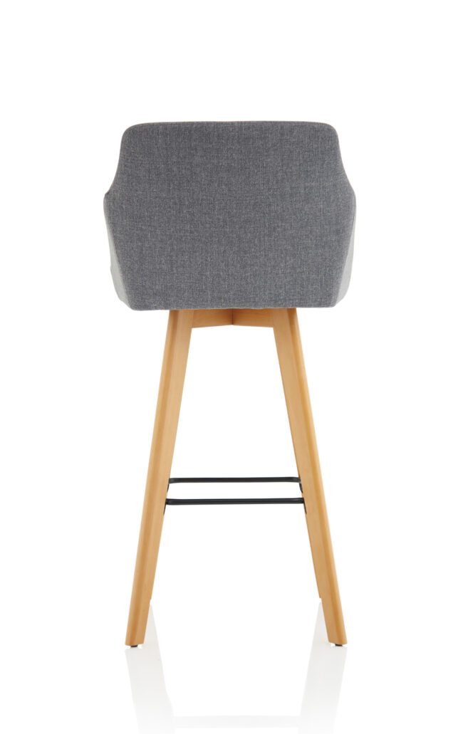 carmen grey fabric wooden leg high stool chair