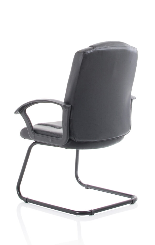 bella medium back black bonded leather black frame cantilever visitor chair