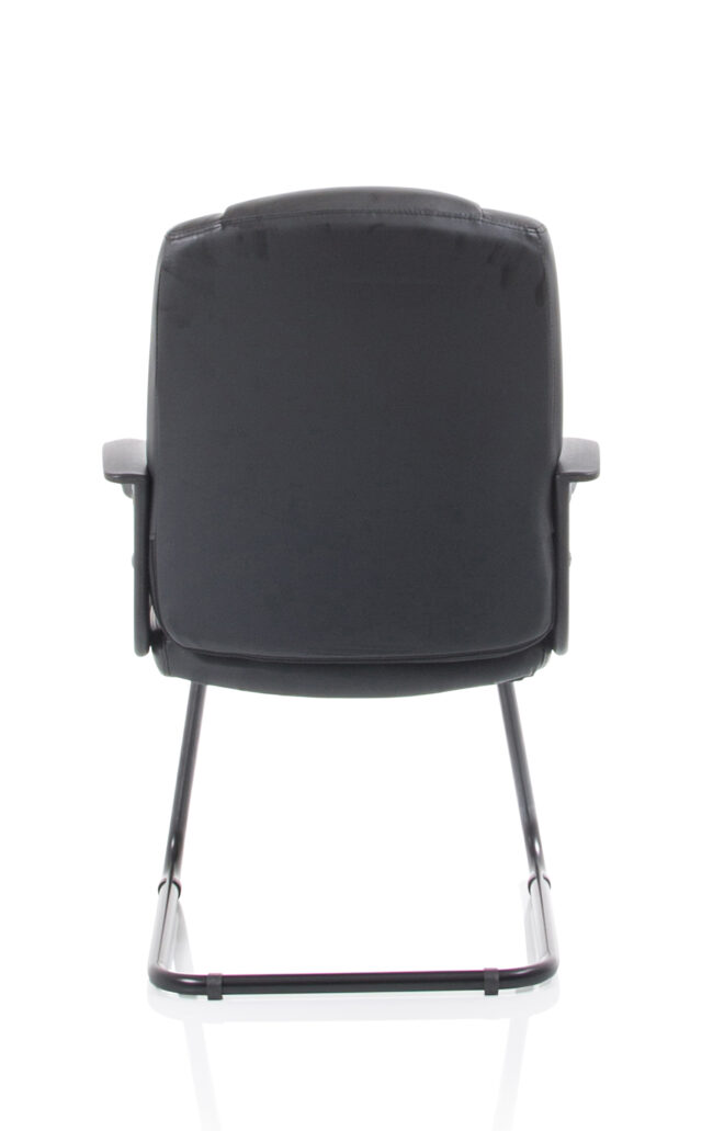 bella medium back black bonded leather black frame cantilever visitor chair