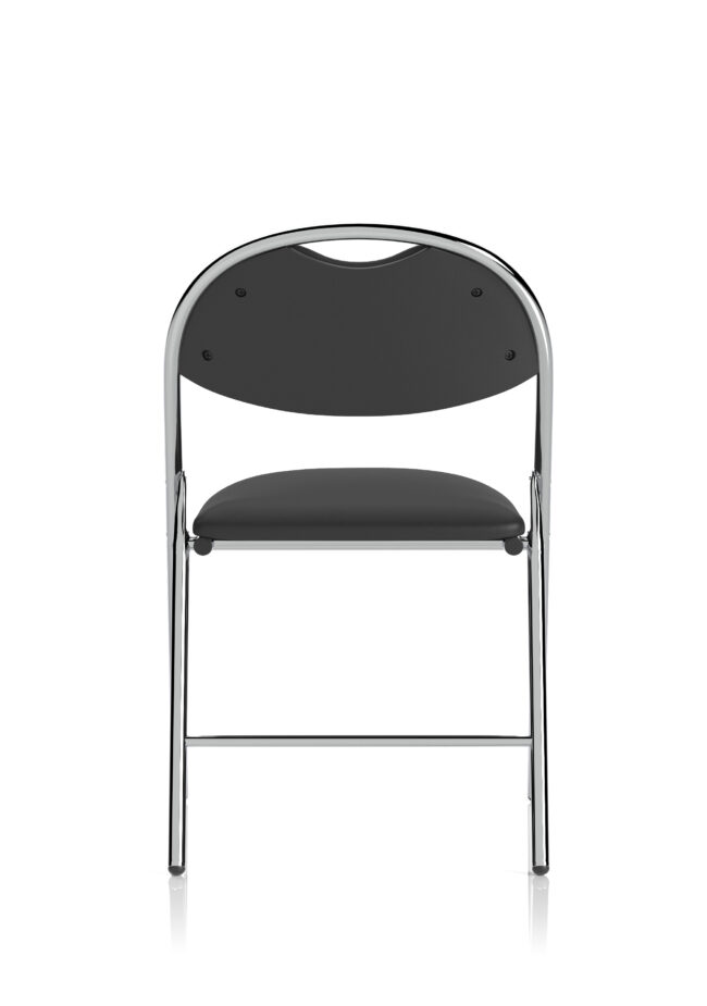 milan high back black vinyl chrome frame folding visitor chair