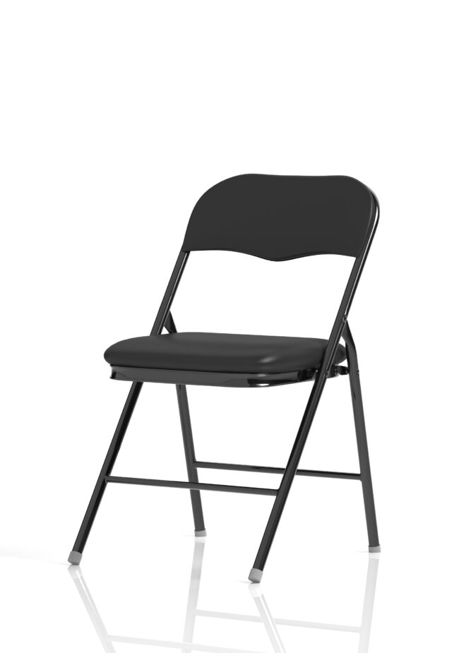 sicily black polyurethane folding chair