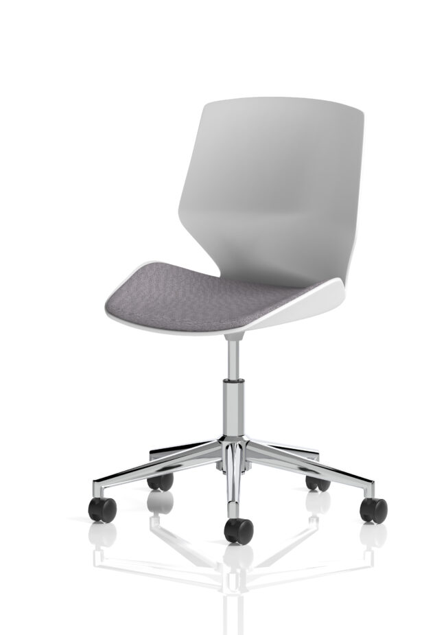 florence 5 star base white frame fabric visitor chair