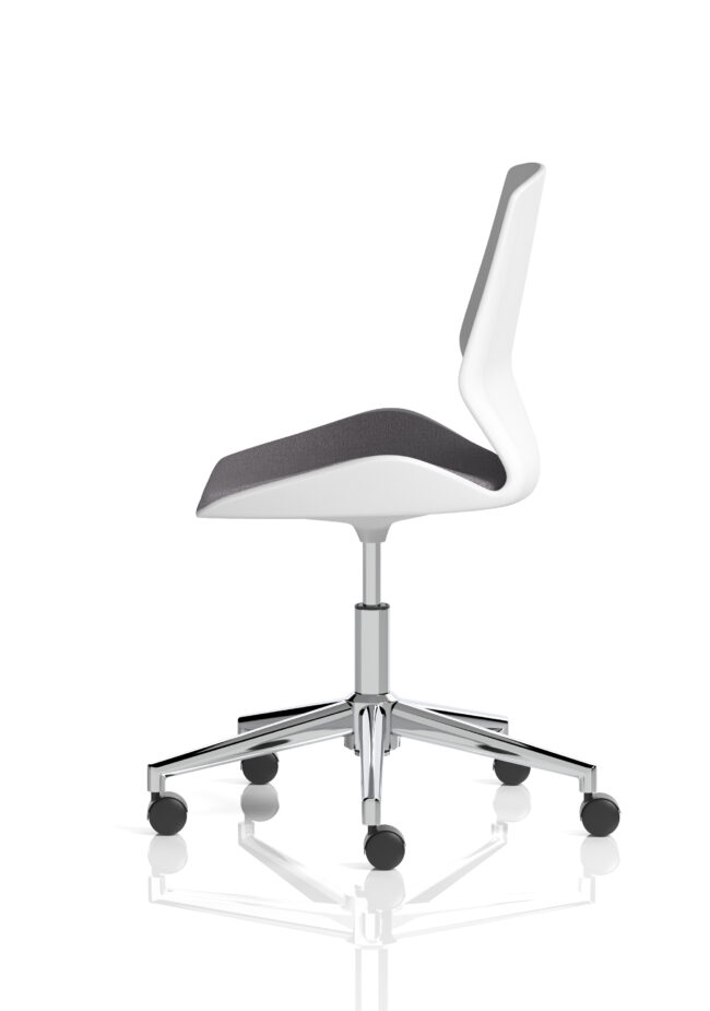 florence 5 star base white frame fabric visitor chair