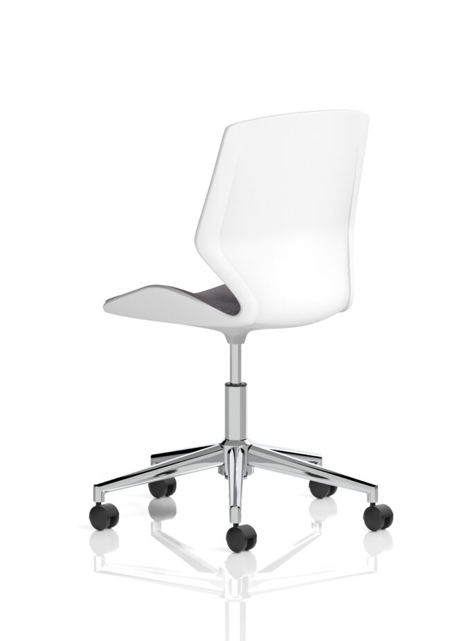 florence 5 star base white frame fabric visitor chair