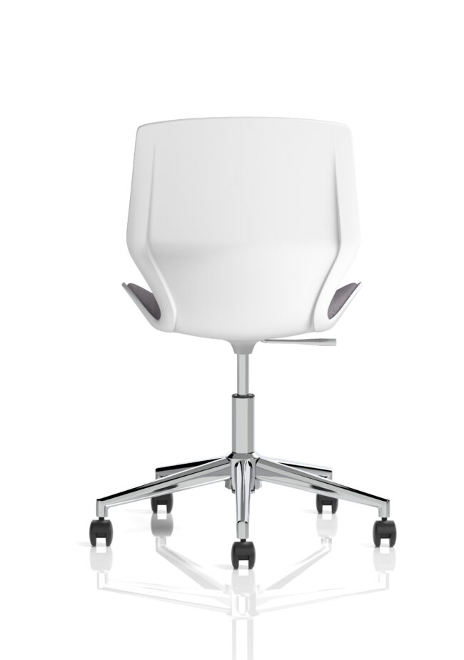 florence 5 star base white frame fabric visitor chair