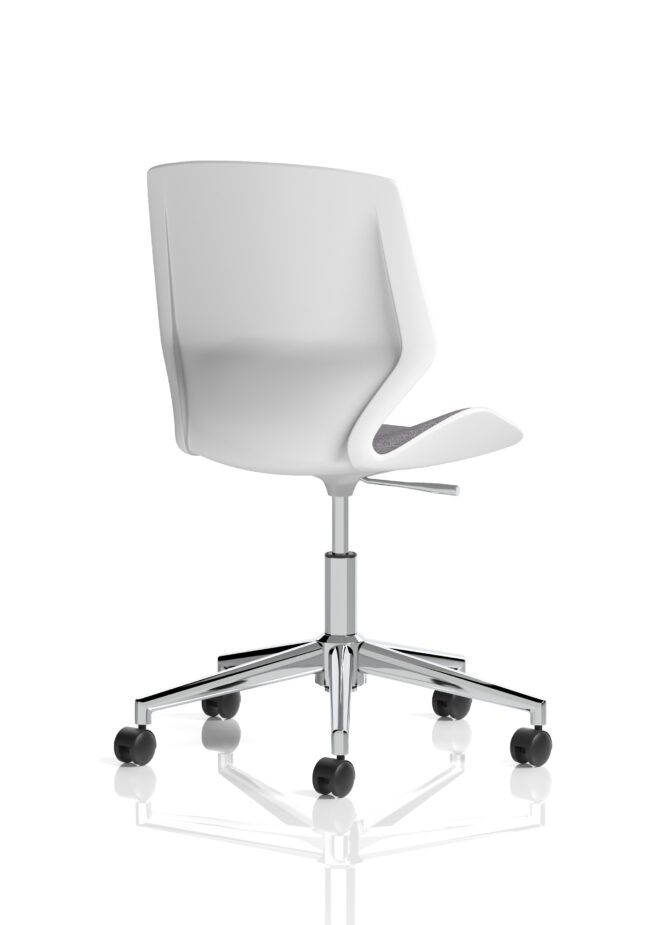 florence 5 star base white frame fabric visitor chair