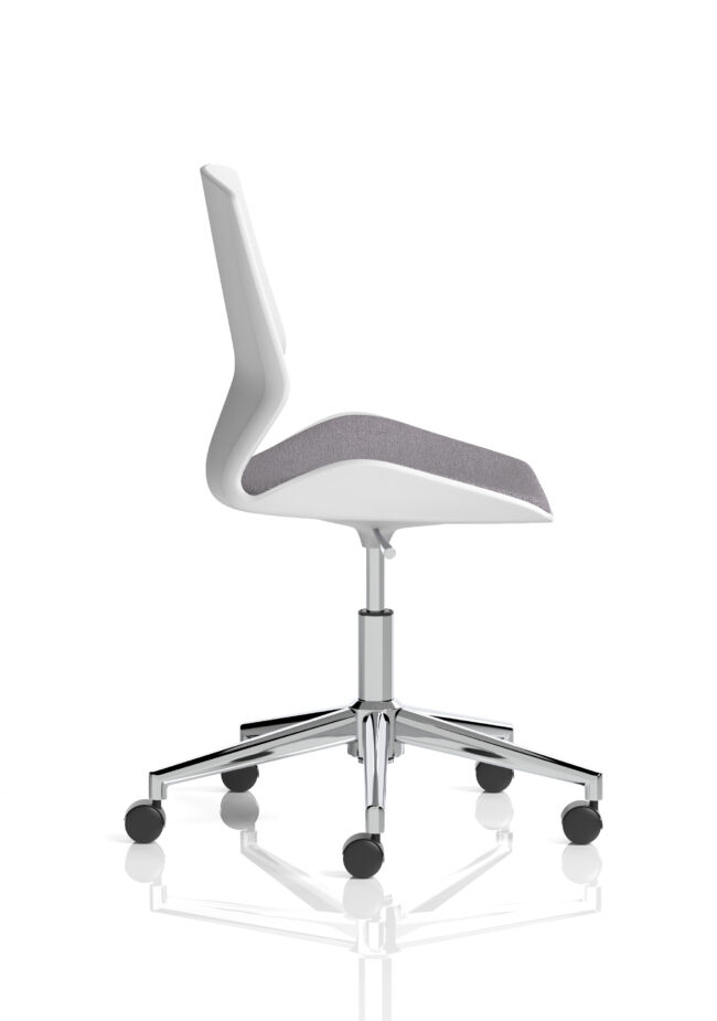 florence 5 star base white frame fabric visitor chair