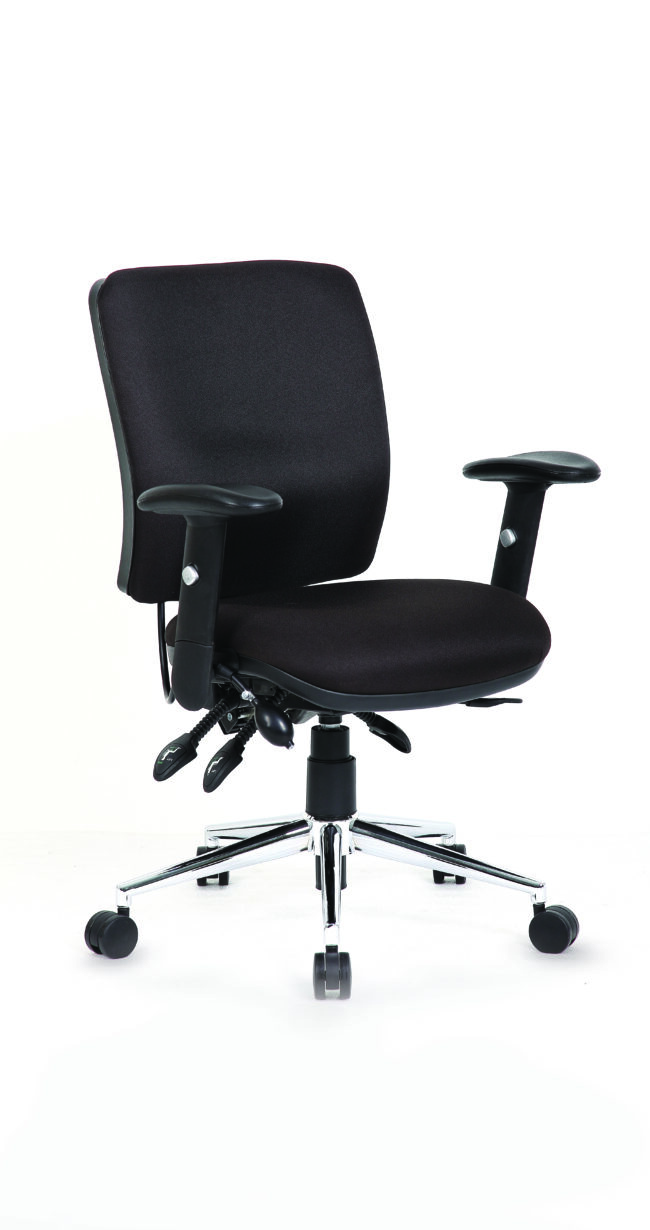 impulse 1400mm cantilever straight desk with mobile pedestal and chiro medium back black operator chair
