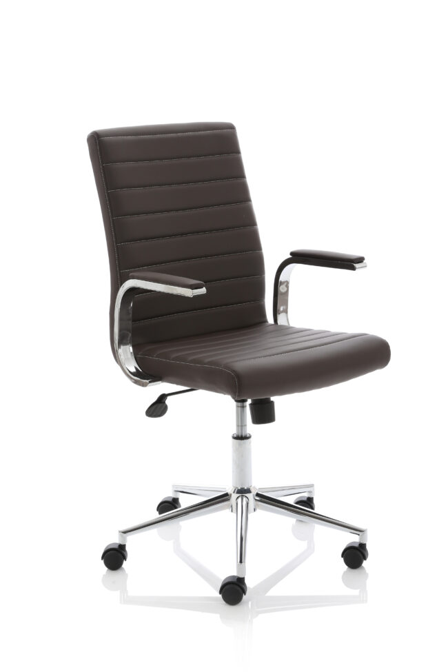impulse 1600mm cantilever straight desk with mobile pedestal and ezra brown executive chair