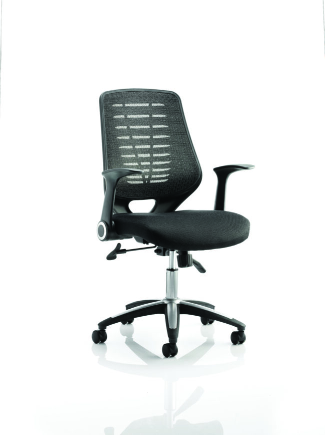 impulse 1600mm cantilever straight desk with mobile pedestal and relay silver back operator chair