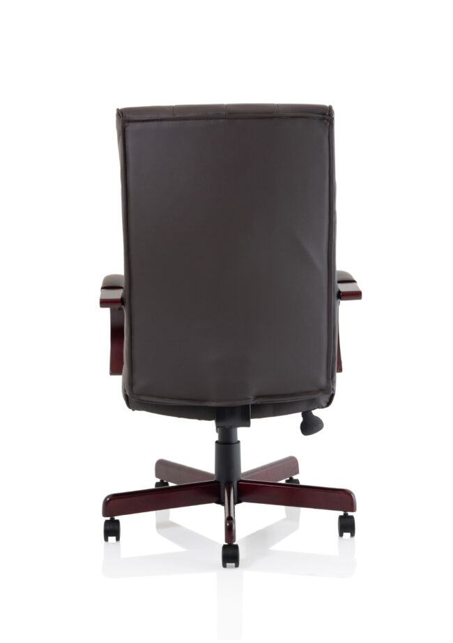 chesterfield high back leather executive office chair with arms