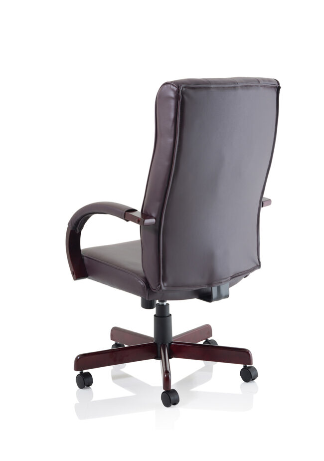 chesterfield high back leather executive office chair with arms